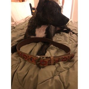 Lucky Brand Floral Leather Belt 🍀